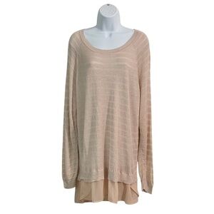 A.N.A. A New Approach Striped Sheer Knit Sweater Sz 1X